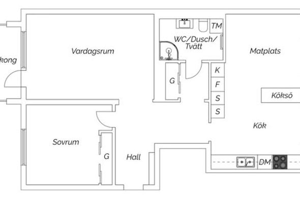 2 rok 66 kvm Norrstrand – nära centrum