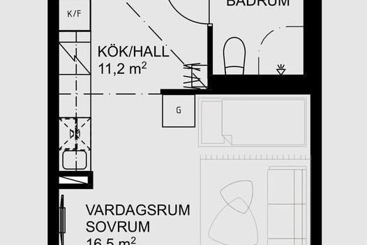 Ljus 1:a med garage i Huskvarna