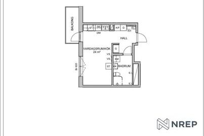 1:a med balkong vid Vårberg T-bana