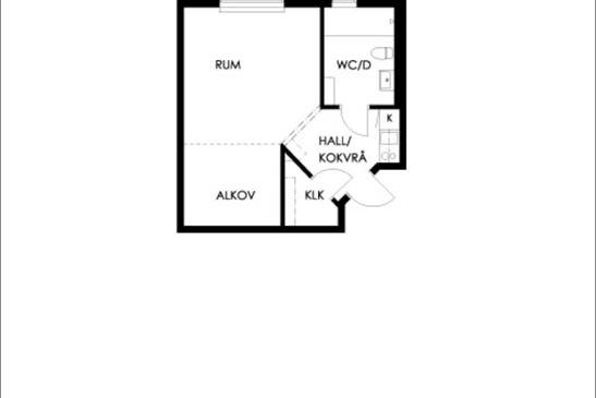 Möblerad studentetta i Kallebäck