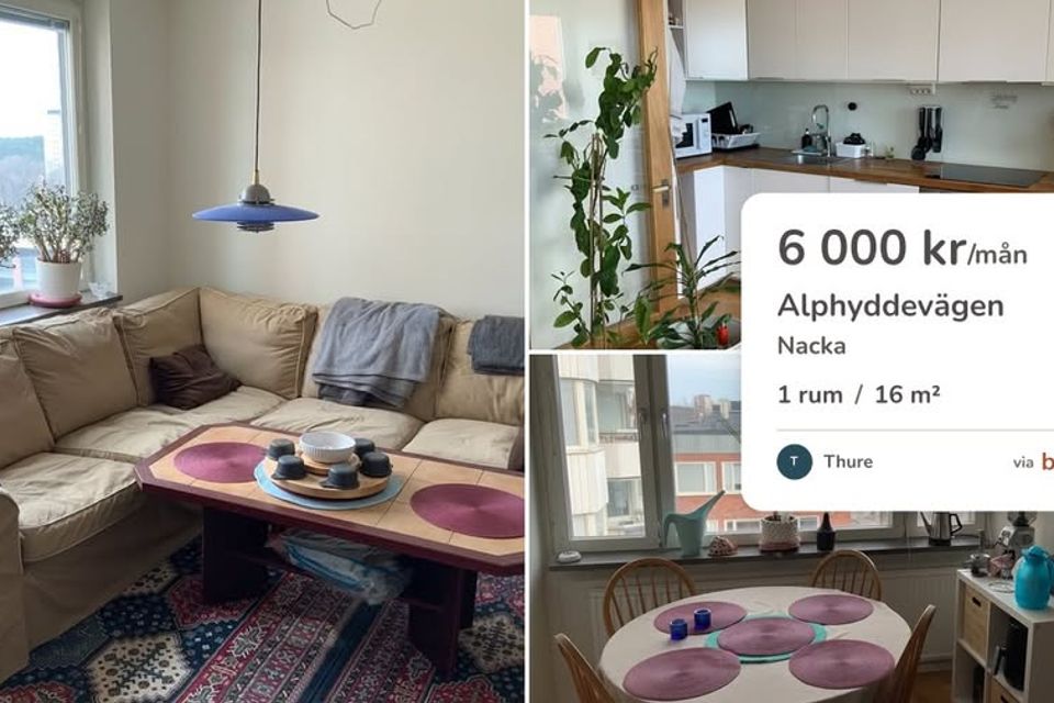 16 kvm rum uthyres i Nacka