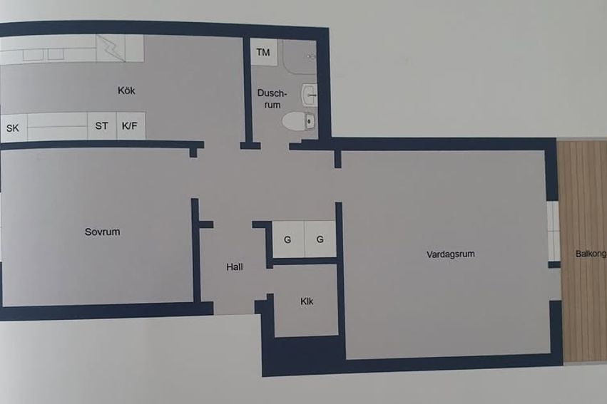 Möblerad 2:a med uterum i Valla