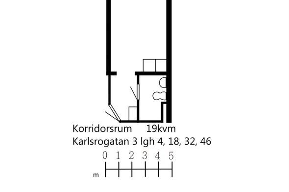 Korridorsrum 19 kvm nära universitet