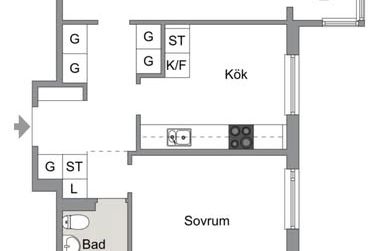 Renoverad 2:a, 58 kvm – Drottning Kristinas väg