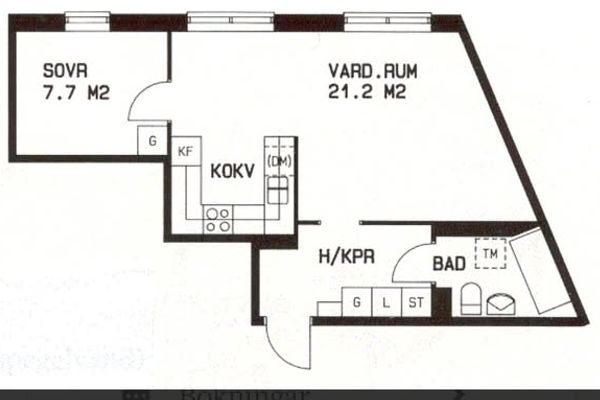 Möblerad 2:a i Handen nära centrum, 8500kr