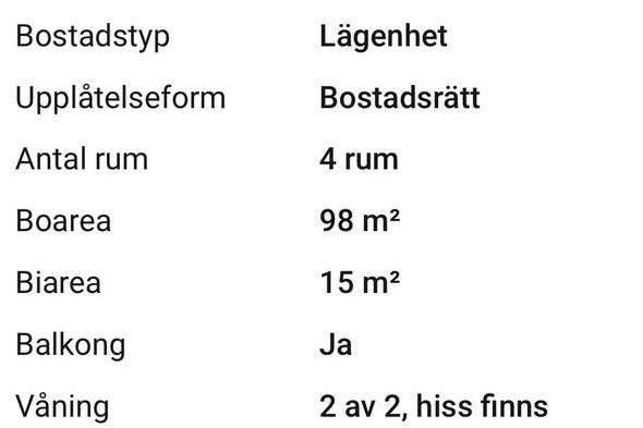 Rymlig 4 rok i två plan med två balkonger