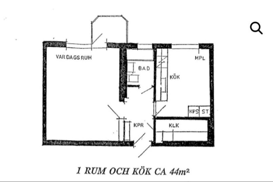 Central 1:a med balkong & walk-in