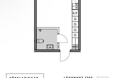 Studentetta i Tensta – 22,4 m²
