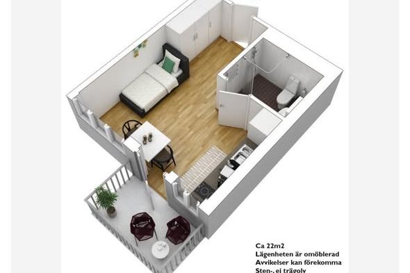 Studentlägenhet i Oxie – inflytt dec/jan