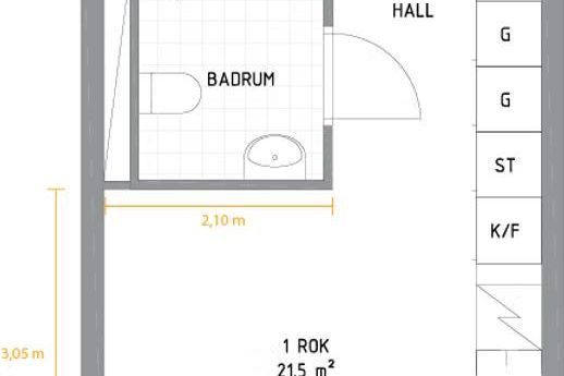 Studentlägenhet 23 kvm i Sickla