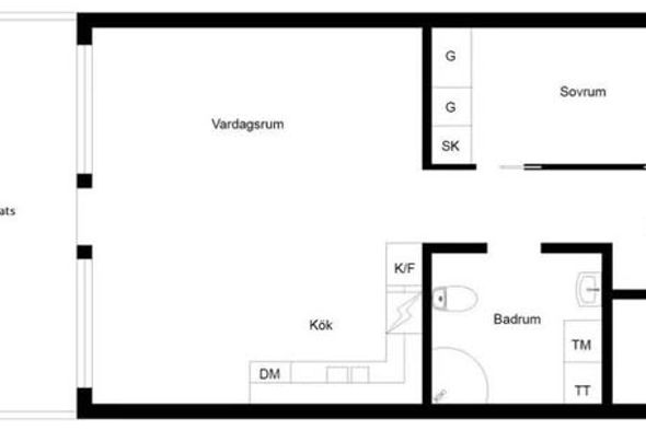 Möblerad 2:a med uteplats i Nyhem