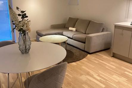 Ljus minitrea med två uteplatser