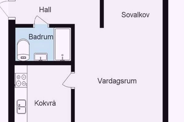 Möblerad studentlägenhet i Kannebäck