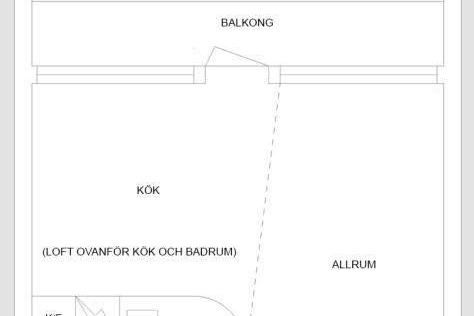 Möblerad 1:a i Västra Hamnen med balkong