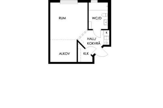 Möblerad studentetta i Kallebäck