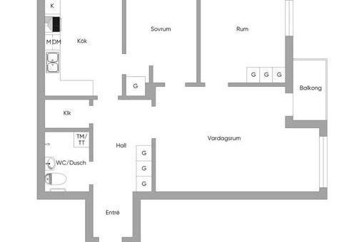 Ljus 3:a med balkong på Ekudden i Nacka