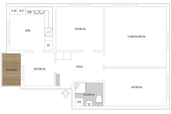 Ljus och modern 3:a på Söder uthyres