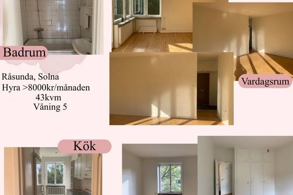 Fin 2a med balkong i Råsunda, Solna
