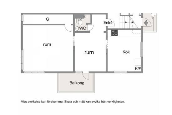 2 rok med balkong – Södra Brogatan