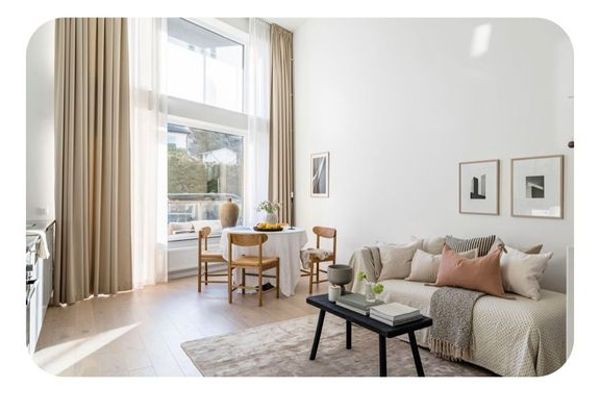 Lyxig etta med loft, balkong & takterrass