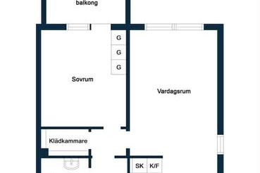 Ljus 2:a på Välljärnsgatan med balkong