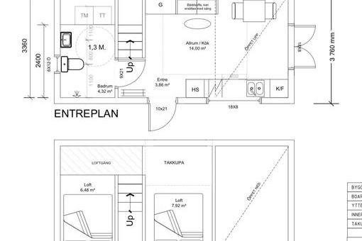 Nybyggt minihus med loft i lugna Gunsta