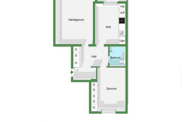 Inflyttningsklar 2:a i Nydala – inkl. internet