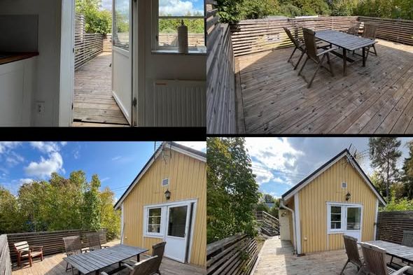 Gäststuga med stor altan i Kårsta