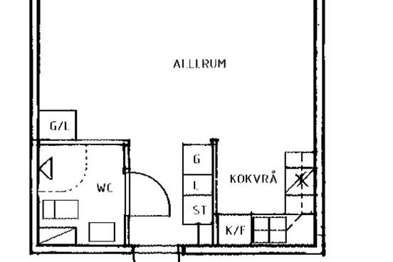 Delvis möblerad studentlägenhet 27 m²