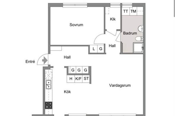 Modern 2:a nära Jakobsbergs centrum