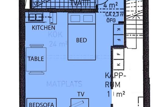 Studio i Solna nära pendel och Mall of Scandinavia