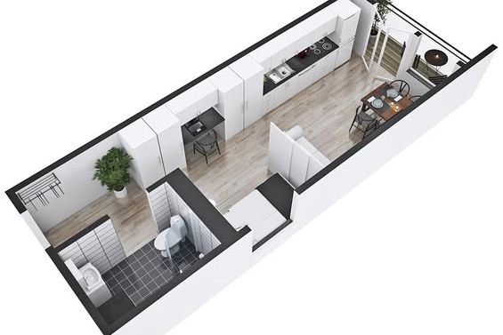 Möblerad 1:a med balkong på campus