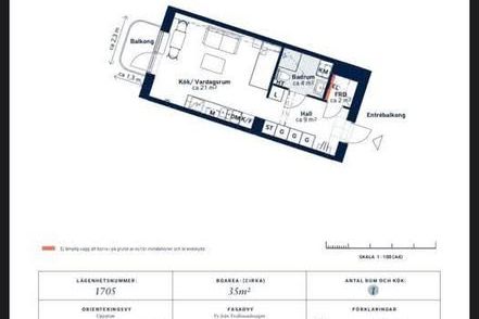 Nyproducerad 1:a med balkong högst upp