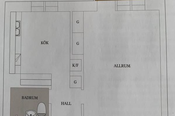 Modern 1a med sovalkov i Göteborg