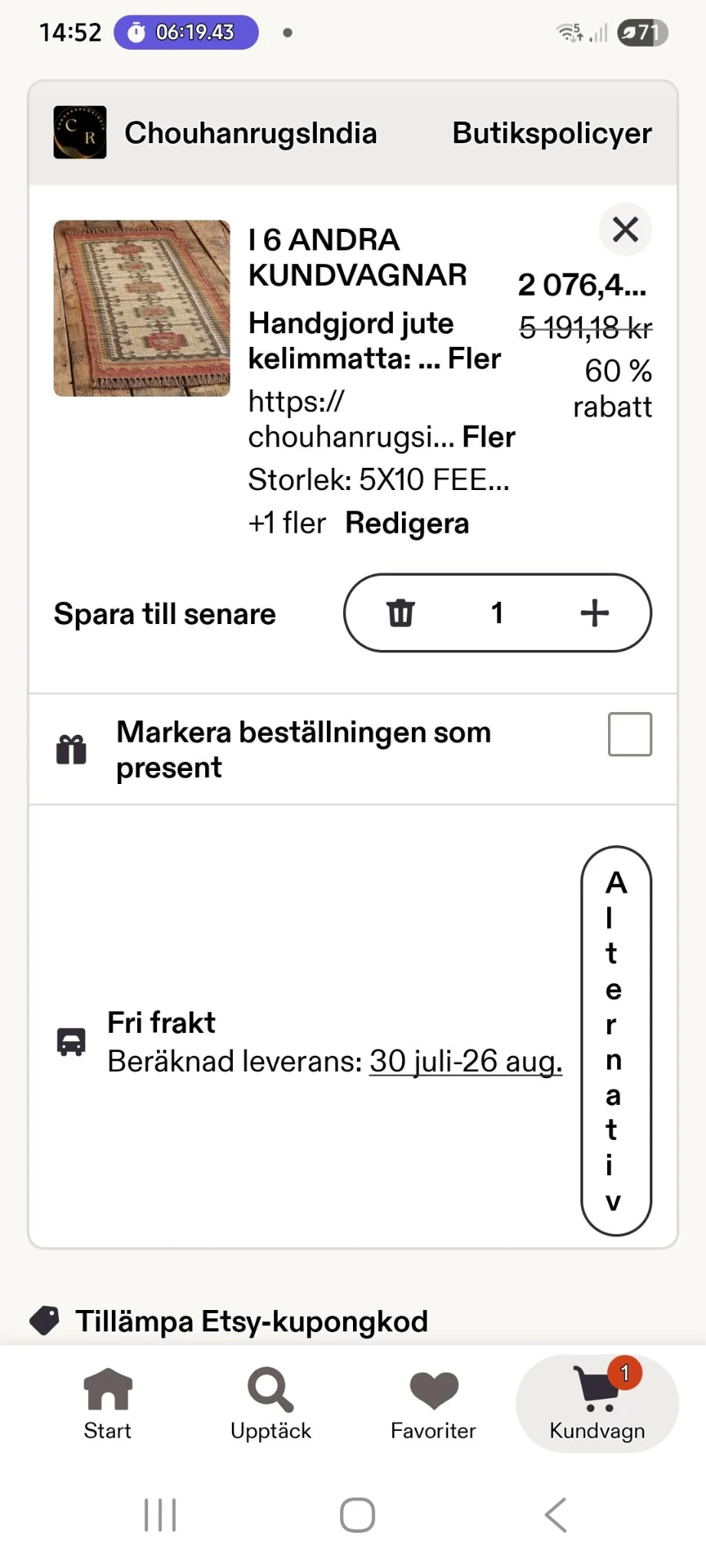 Lägenhet 1.5:a i Eskilstuna - 35 kvm