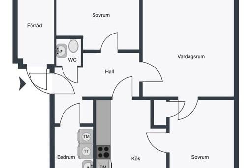 Stor 3:a med garage & inglasad balkong