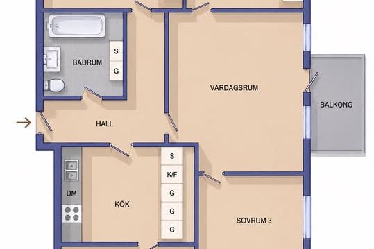 Rum uthyres i Sätra – balkong & wifi