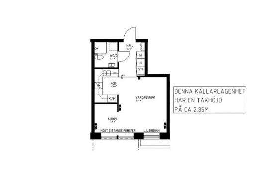 Möblerad 1:a i Haga med bastu