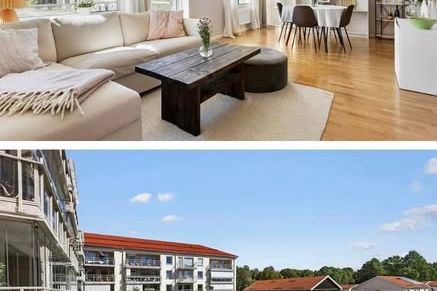 Modern 2:a med balkong och pool i Rynninge