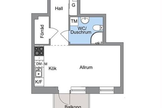 Modern 1:a, 30 m² på Tingstorget