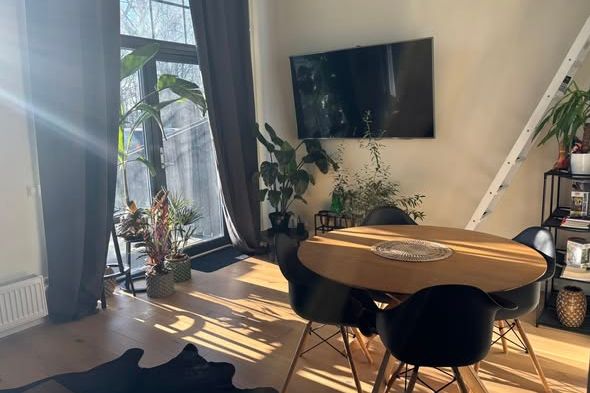 Stilren loftdröm med uteplats & takhöjd