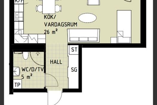 Rymlig 1:a på Teleborg nära universitetet