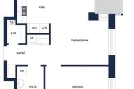 Möblerad 2:a nära Campus Valla