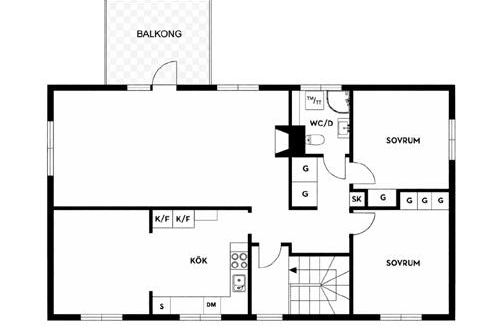 Ljus 3:a i villa med stor balkong