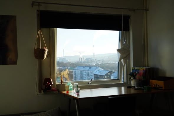 Studentstudio i Gamlestaden med utsikt