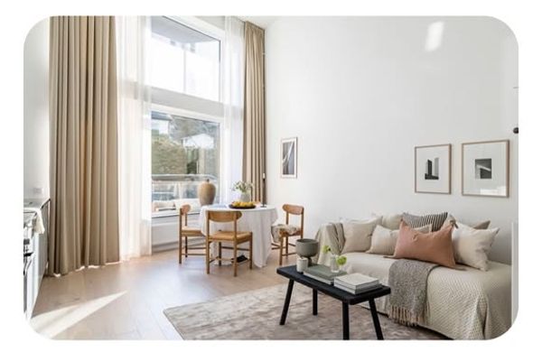 Lyxig etta med loft, balkong & takterrass