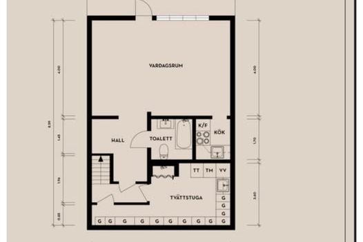 40 kvm med egen ingång & altan