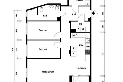 Modern 3:a Teleskopgatan med balkong