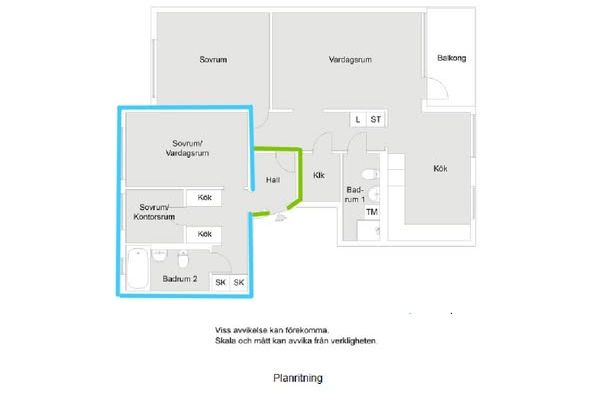 Fräsch 2:a med egen ingång i Handen