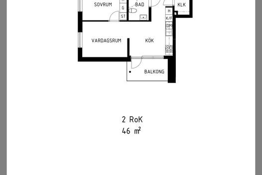 Ljus 2:a med inglasad balkong & hiss